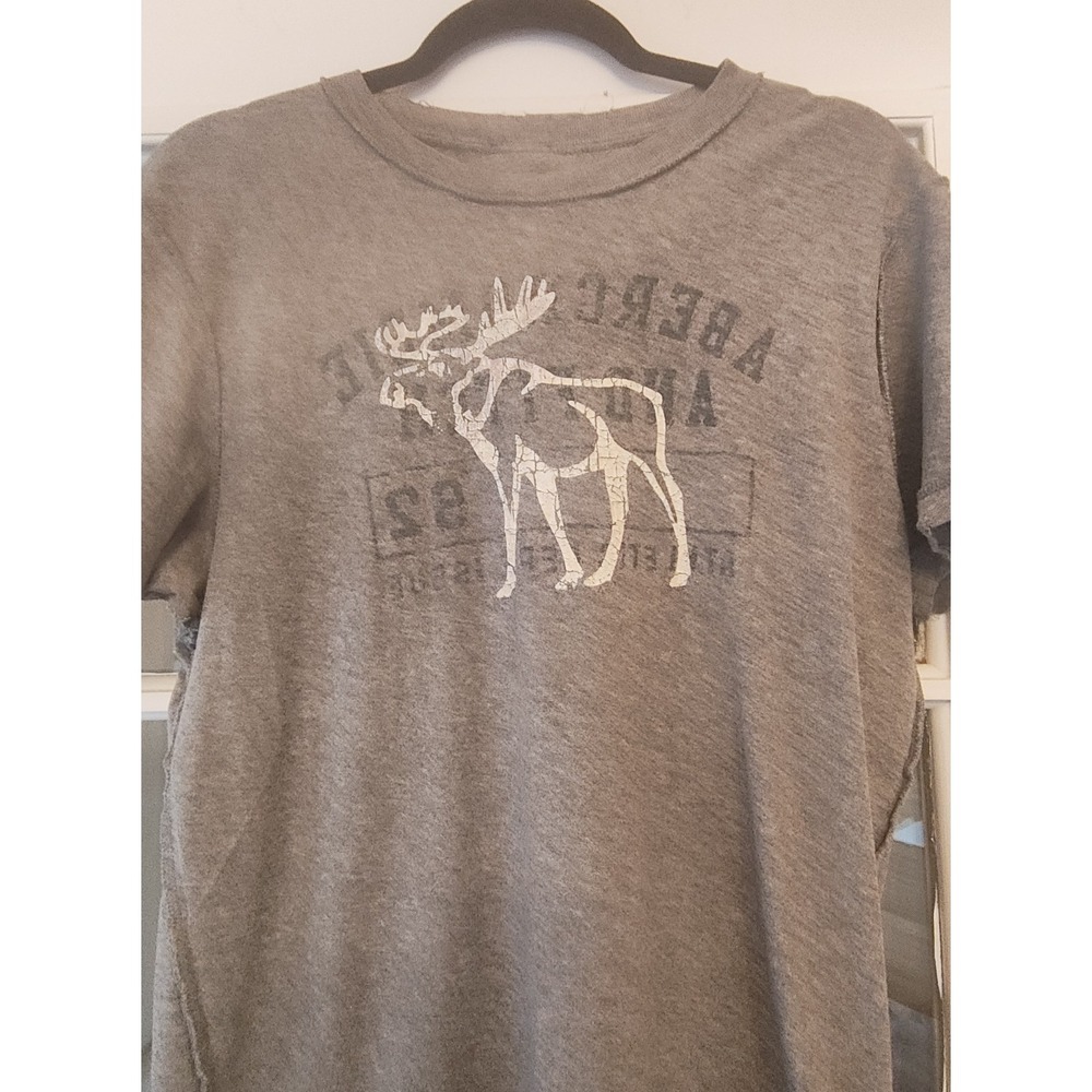 Abercrombie & Fitch Men's M Distressed Graphic T Shirt Moose Grunge Y2K